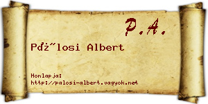 Pálosi Albert névjegykártya