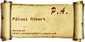 Pálosi Albert névjegykártya
